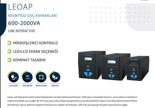 TESCOM LEO1000AP 1000VA 2x12V/7AH LINE INTERACTIVE UPS 900020312 - UPS ürünleri tekmarshop.com'da